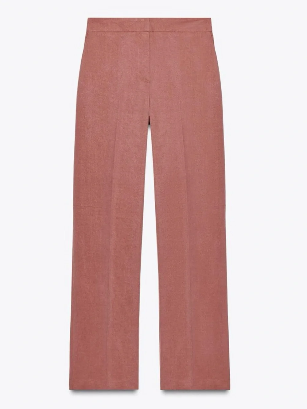 ZARA High-waisted Straight-Leg Trousers in Dusty Rose. L NWT